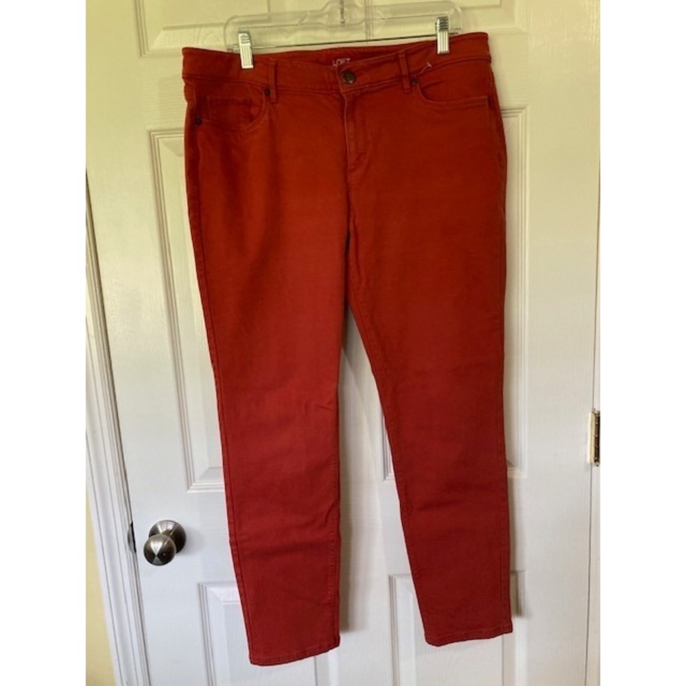 LOFT Outlet Curvy Skinny Rust Ankle Denim Stretch Pants Women's Size 14 Casual